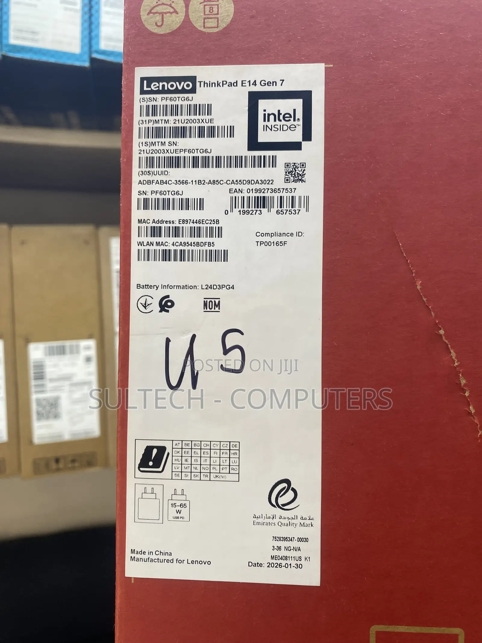 New Laptop Lenovo ThinkPad E14 Gen 6 16GB Intel Core Ultra 5 SSD 512GB