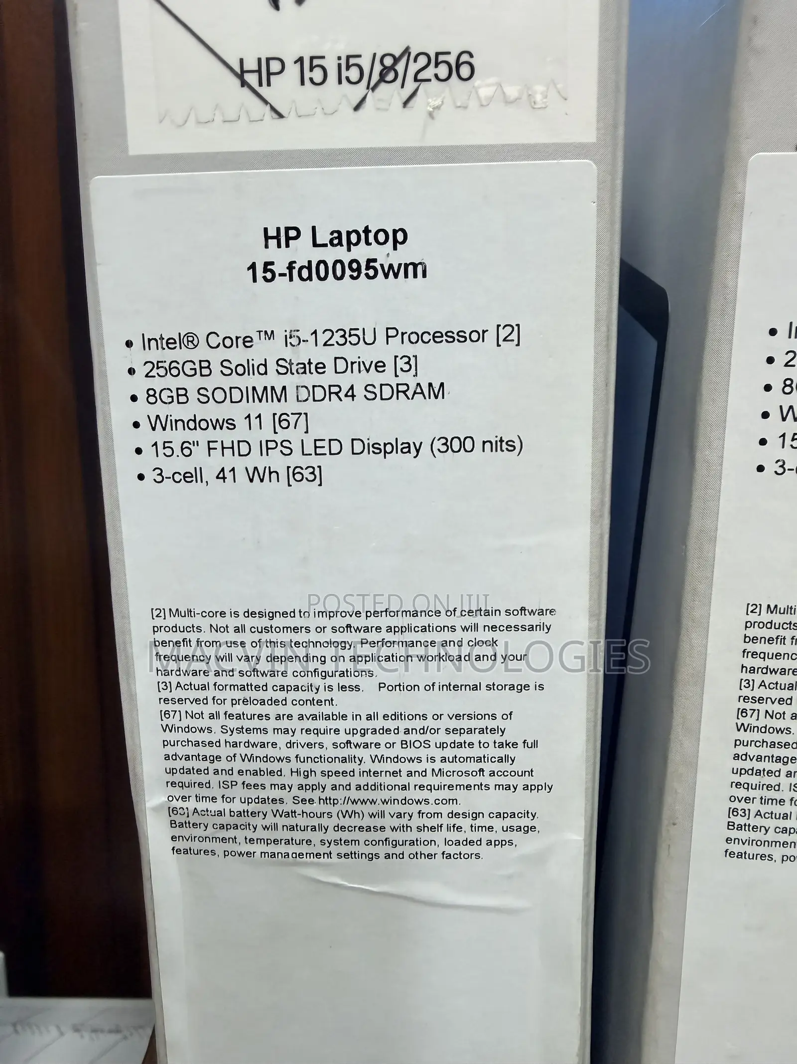 New Laptop HP 15 8GB Intel Core i5 SSD 256GB