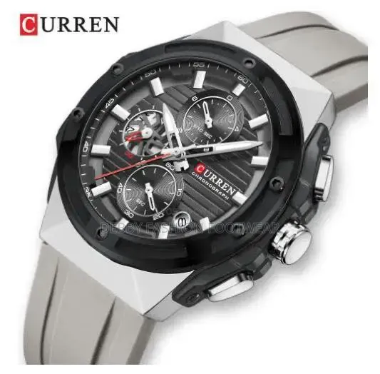 Curren Rubber Chronograph Watch Comes in Box and Bag