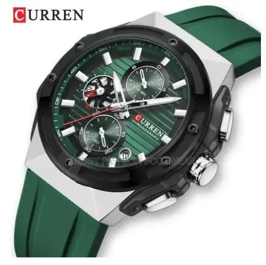 Curren Rubber Chronograph Watch Comes in Box and Bag