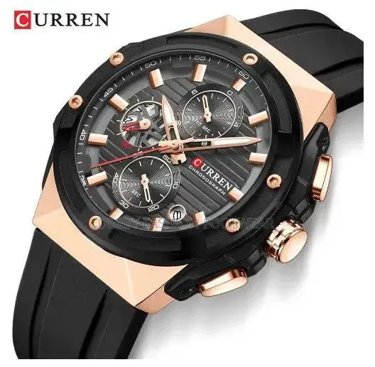 Curren Rubber Chronograph Watch Comes in Box and Bag