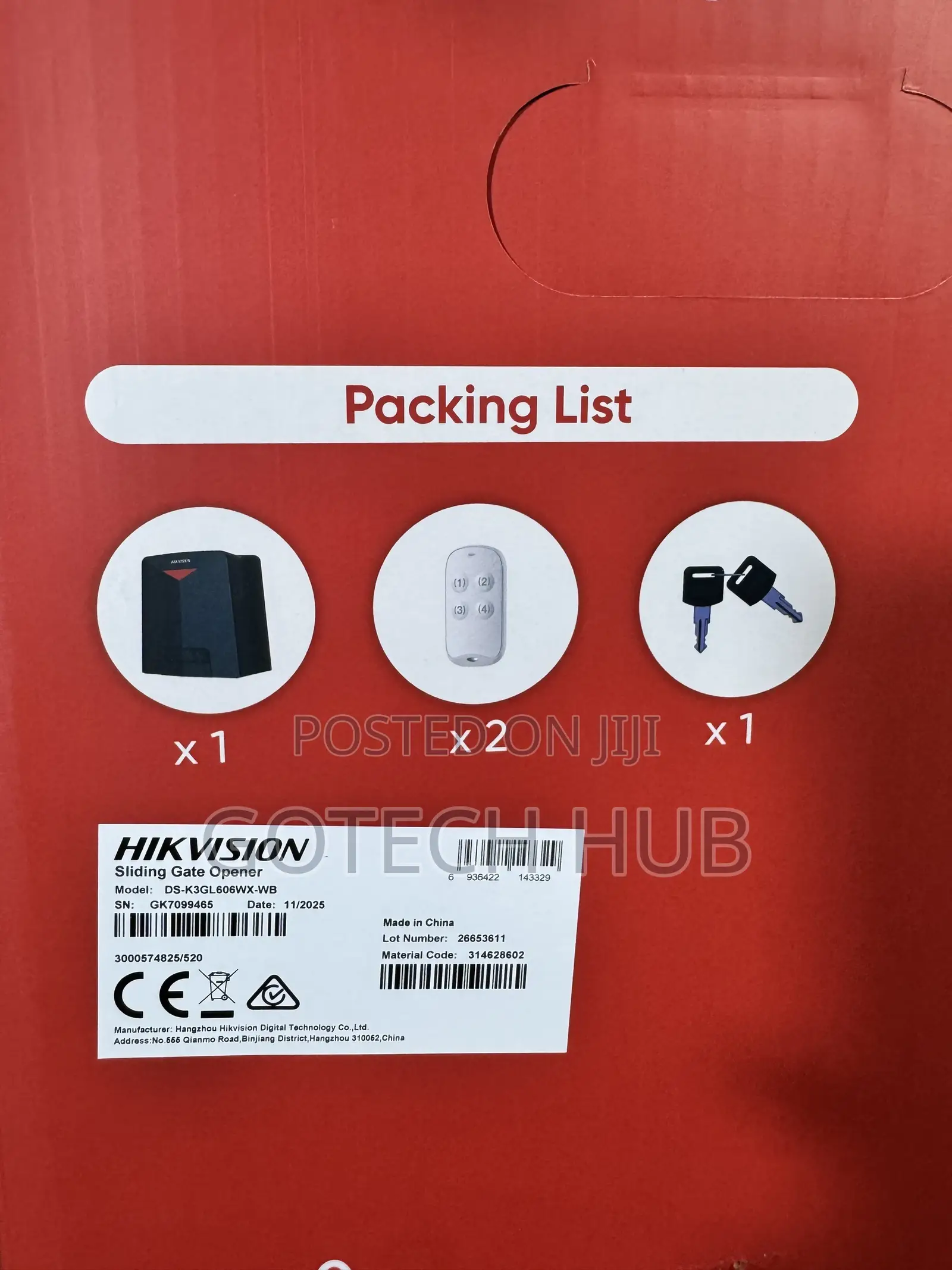 Hikvision Sliding Gate Opener Kit