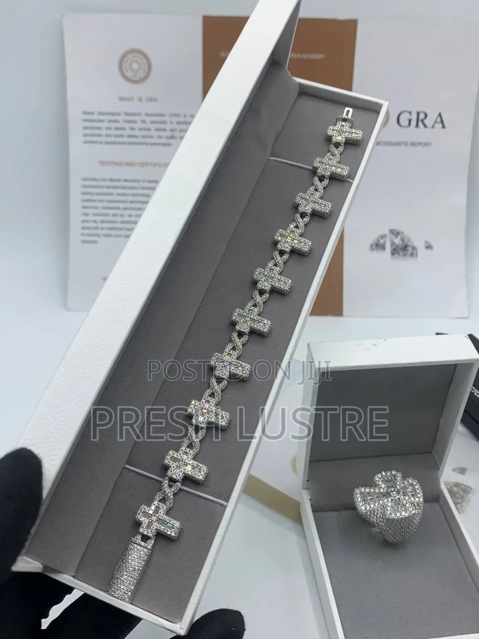 VVS Diamond Cross Bracelet With a Free Diamond Tester