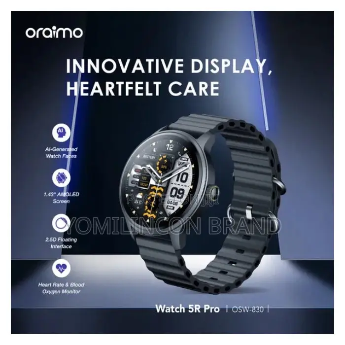 Oraimo Watch 5r Pro Osw-830 Smartwatch - Black