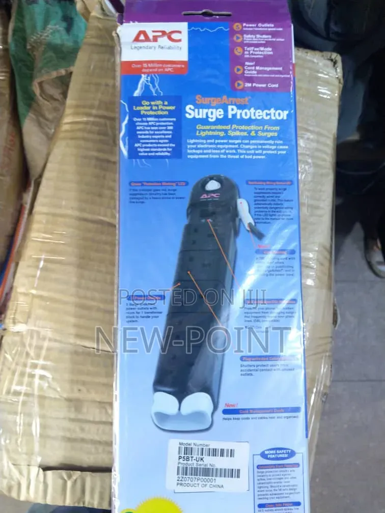 Apc Surgearrest Surge Protector (P58t-Uk) – 5 Outlet Power Protection