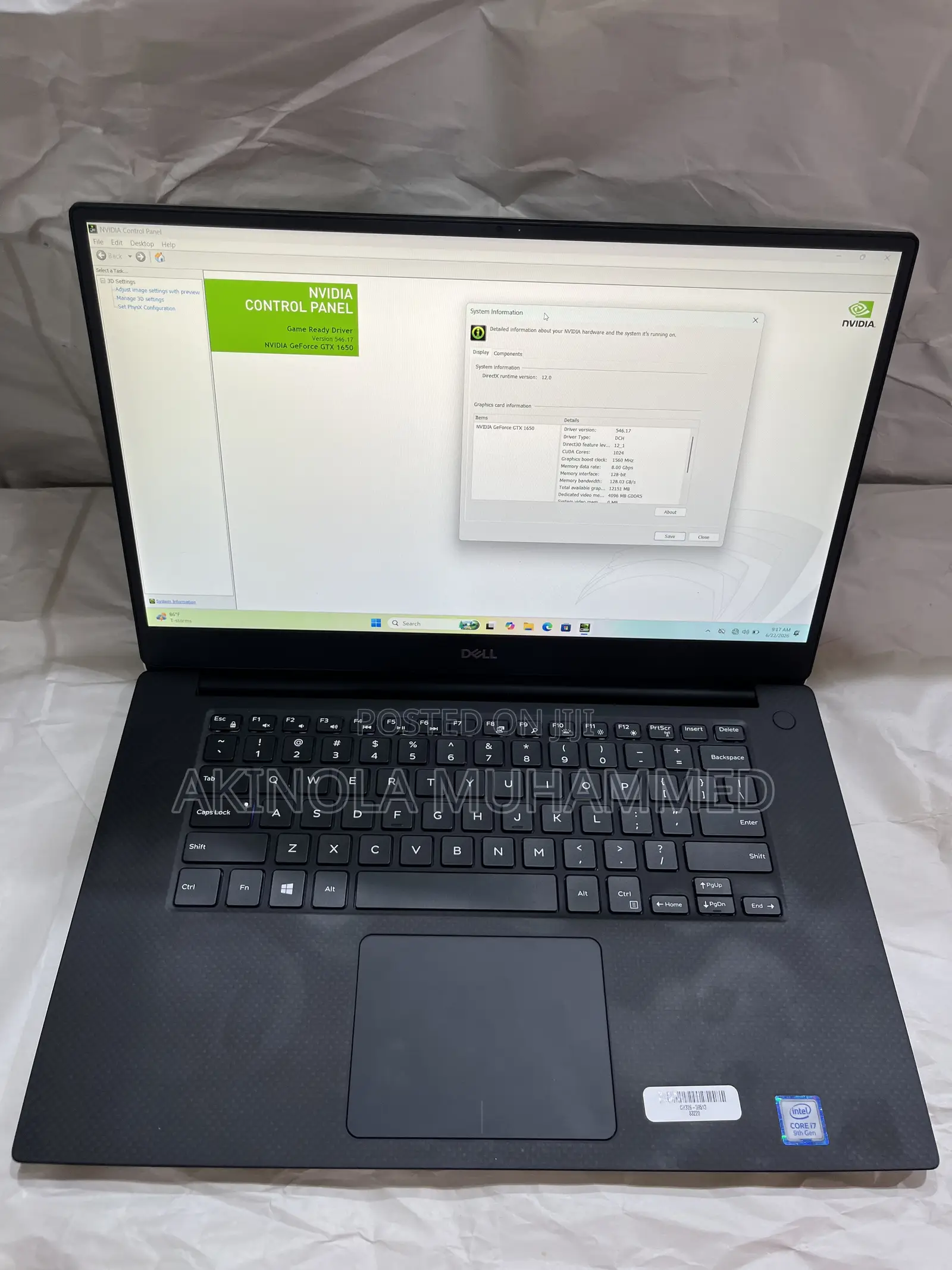 Laptop Dell XPS 15 16GB Intel Core i7 SSD 512GB