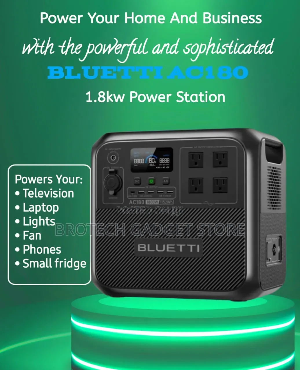 Bluetti Ac180 1800w/1152wh(1.4kva) With 2years Warranty