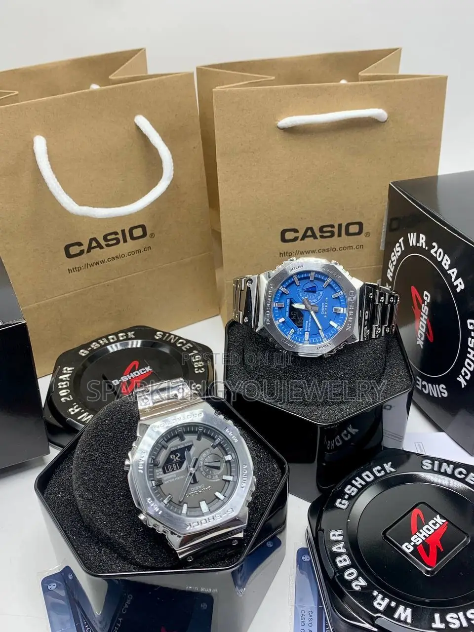 Stainless Steel G-Shock Watch, Water Proof, Analog Digital Display