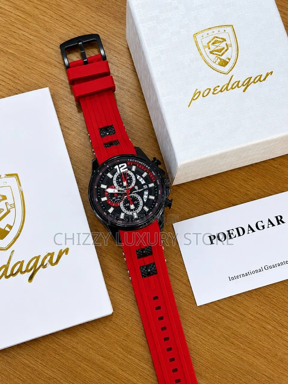 Poedagar Quality Men Rubber Strap Wristwatch