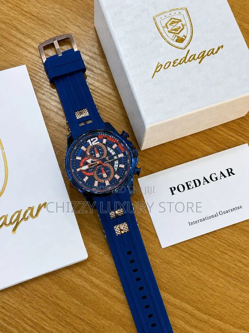 Poedagar Quality Men Rubber Strap Wristwatch