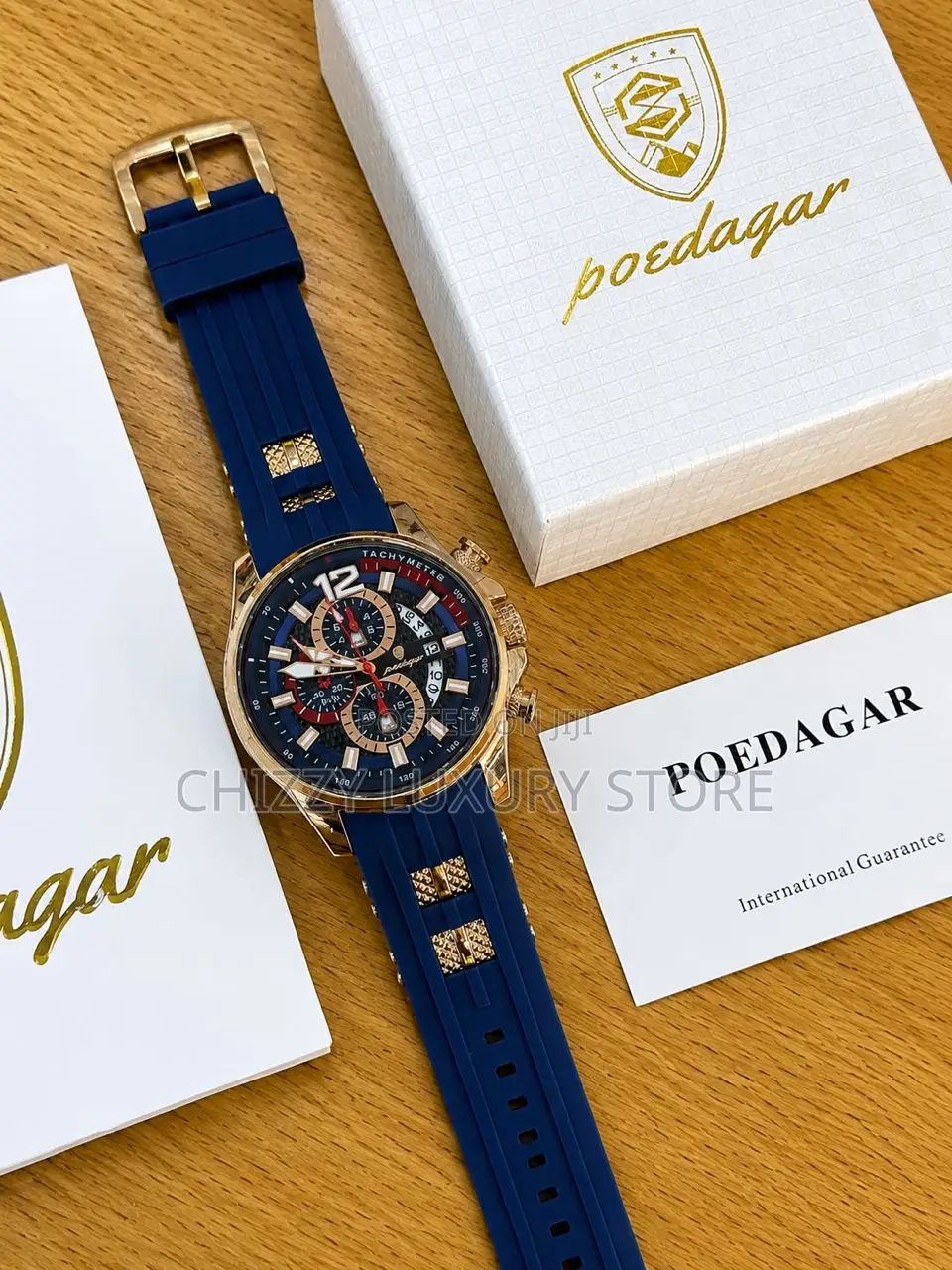 Poedagar Quality Men Rubber Strap Wristwatch