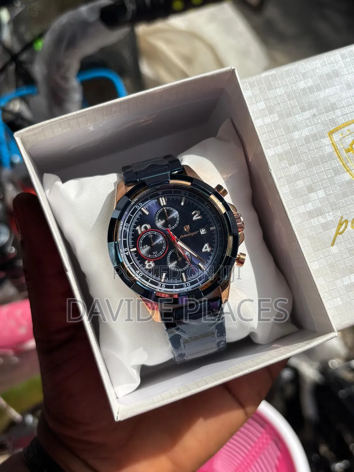 Poedagar Chain*Chronograph Waterproofs With Sapphire Glass _Comes