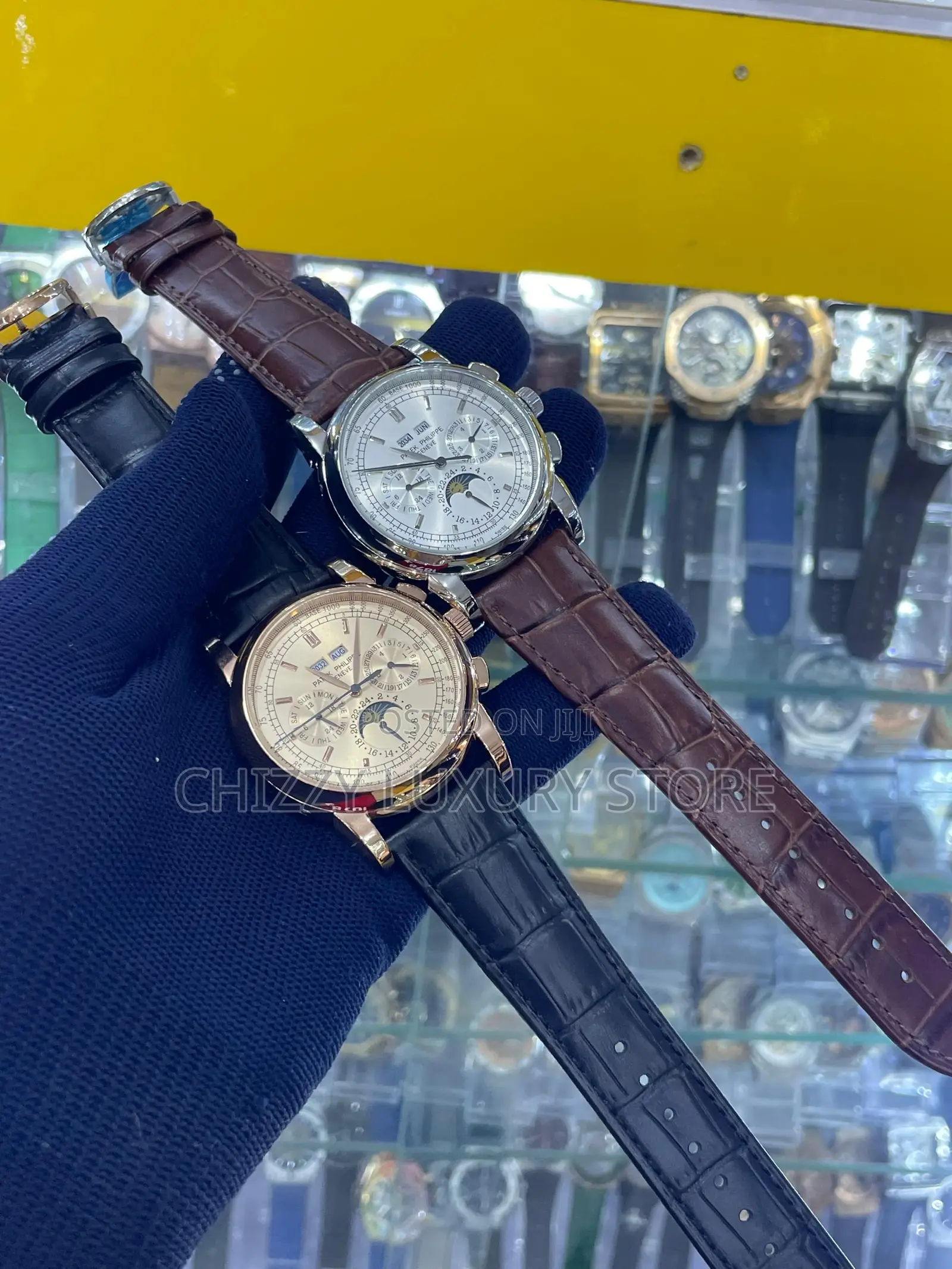 Patek Philippe Quality Luxury Genuine Leather Automatic Wristwatch