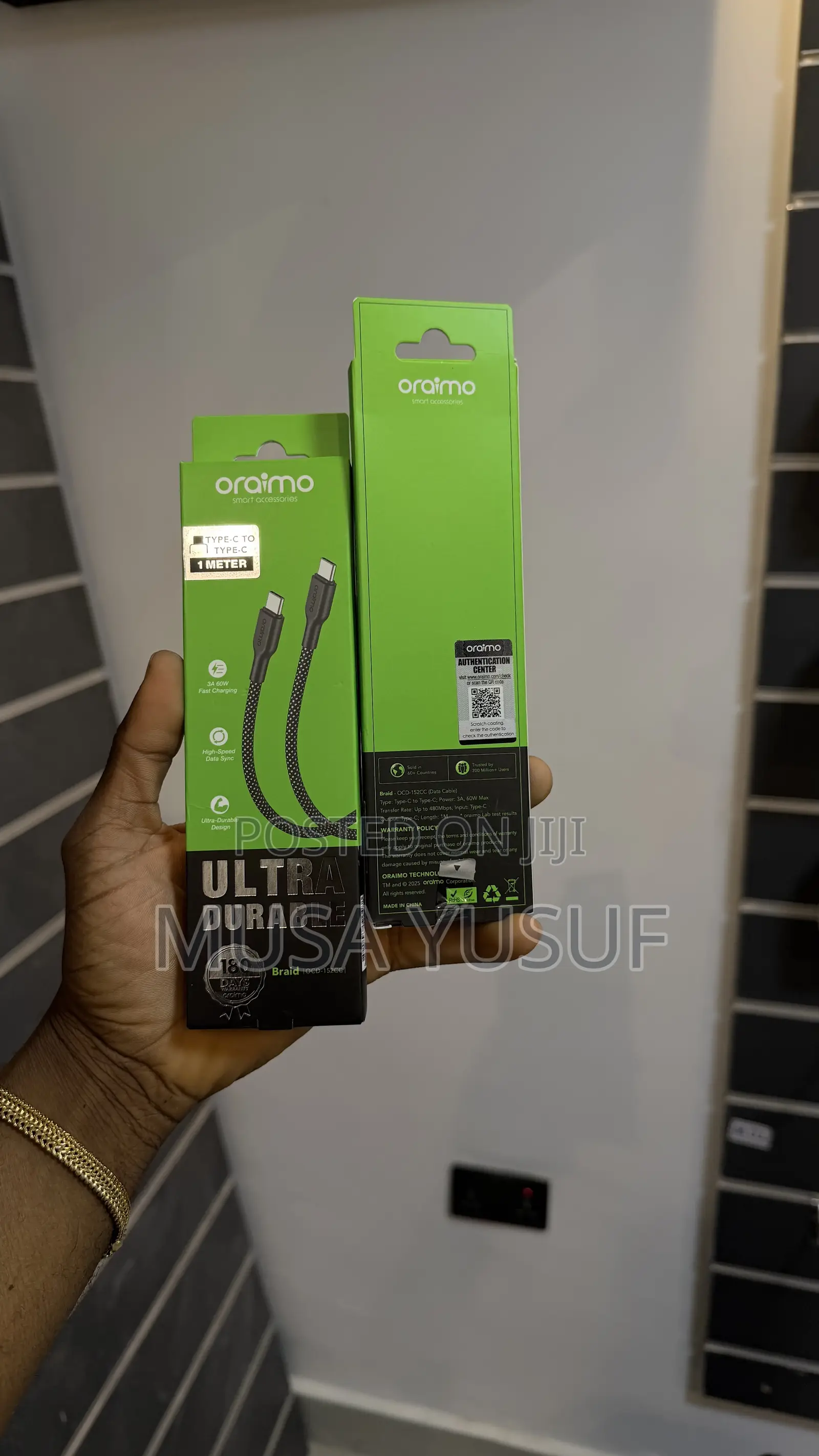 Oraimo Type-C to Type-C Braided Cable | Fast Charging Built to Last