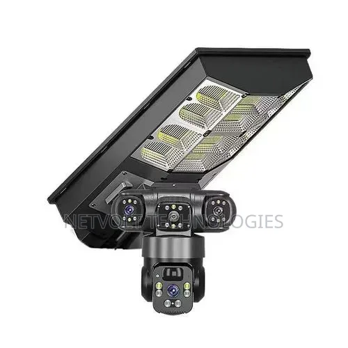 V380 2-in-1 Solar Street Light Triple Lens Cctv Camera +Installation
