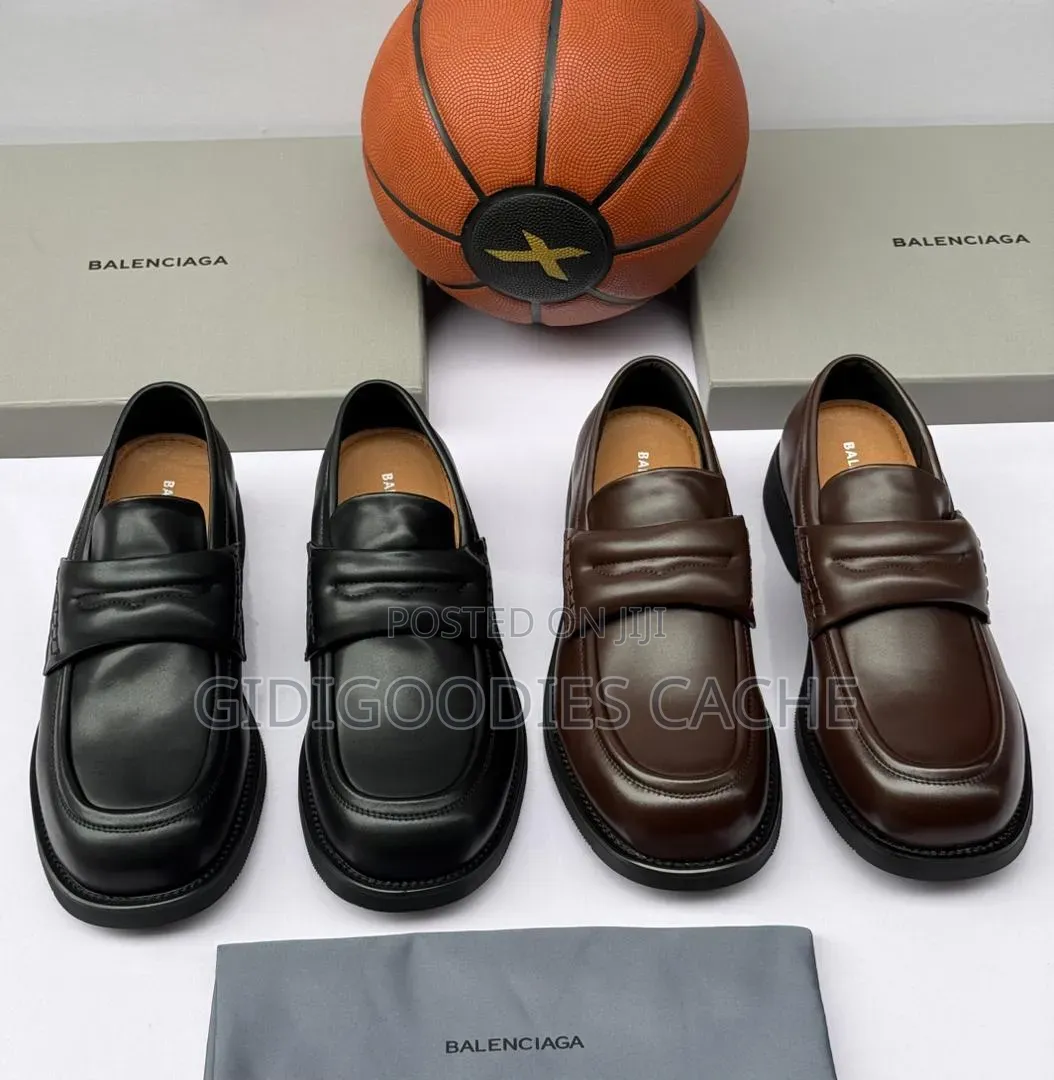 Padded Patent Leather/Matte Balenciaga Penny Loafers