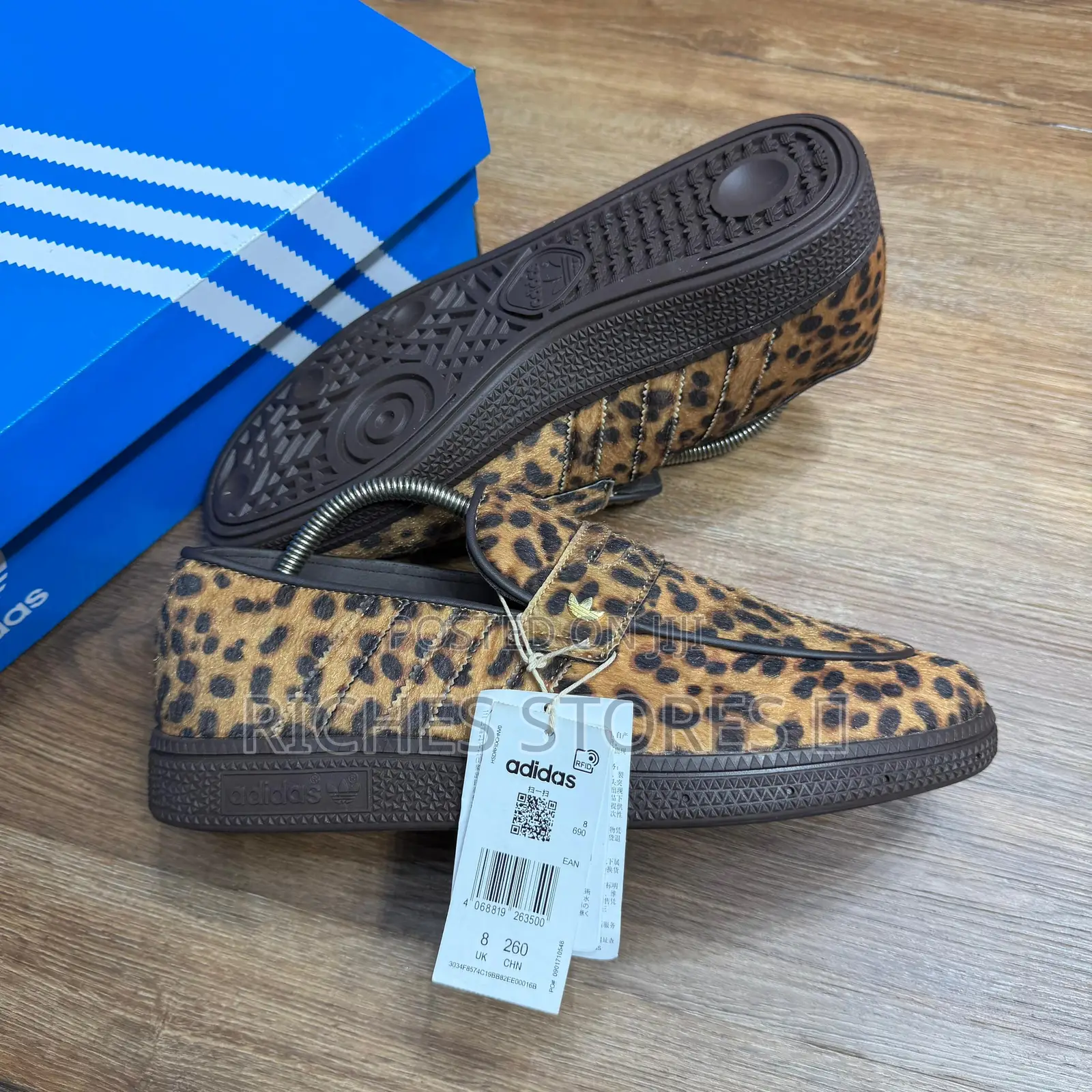 New in Adidas Handball Spezial Loafers Leopard Print Dark Brown