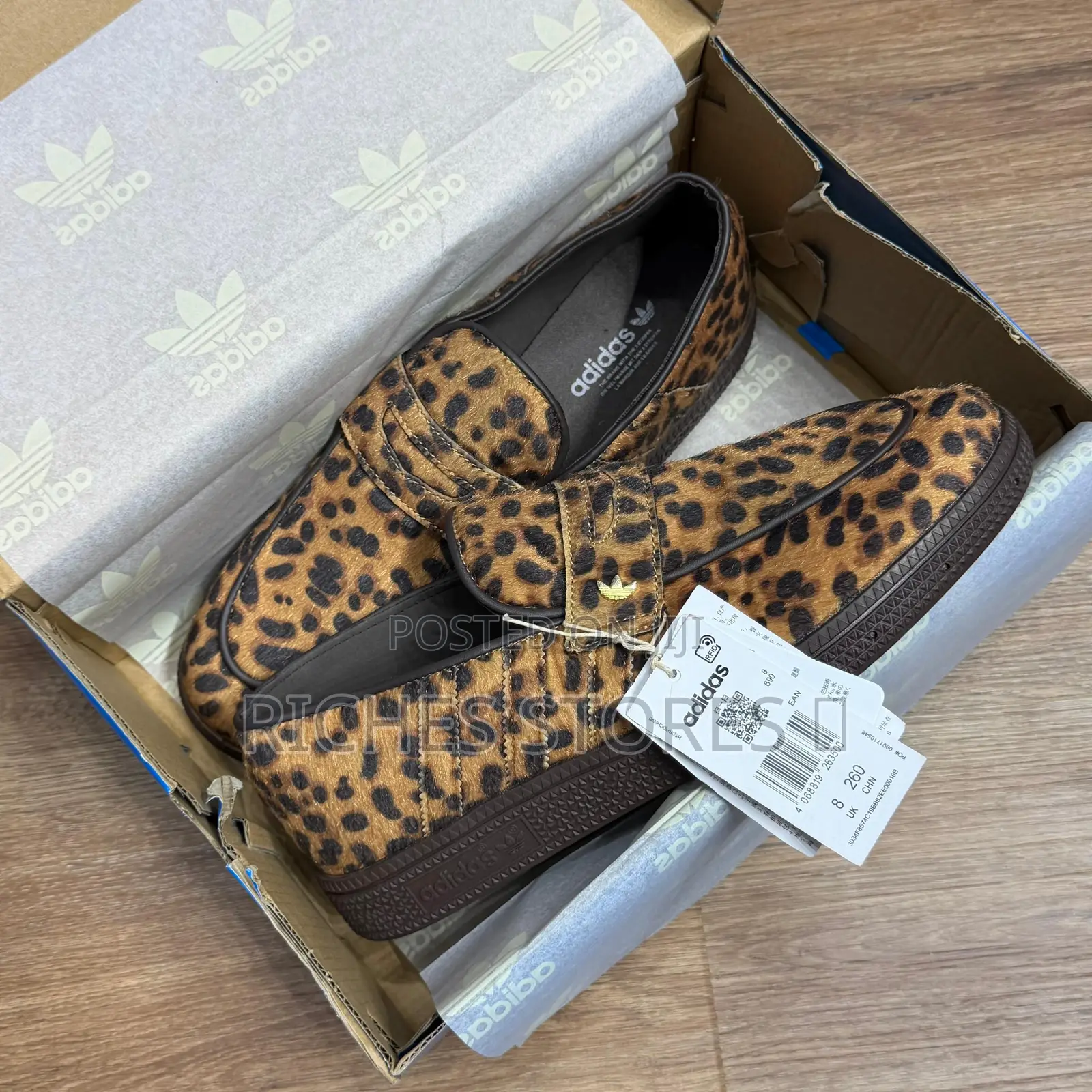 New in Adidas Handball Spezial Loafers Leopard Print Dark Brown