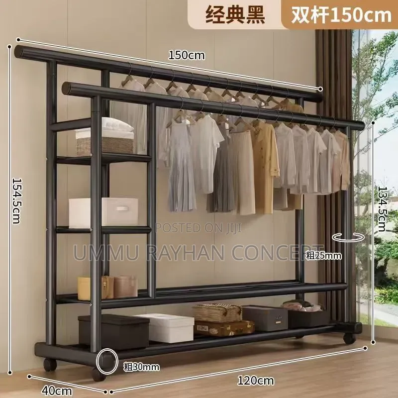 Double-Pole Clothes Rack Household Clothes Rails- Hanger
