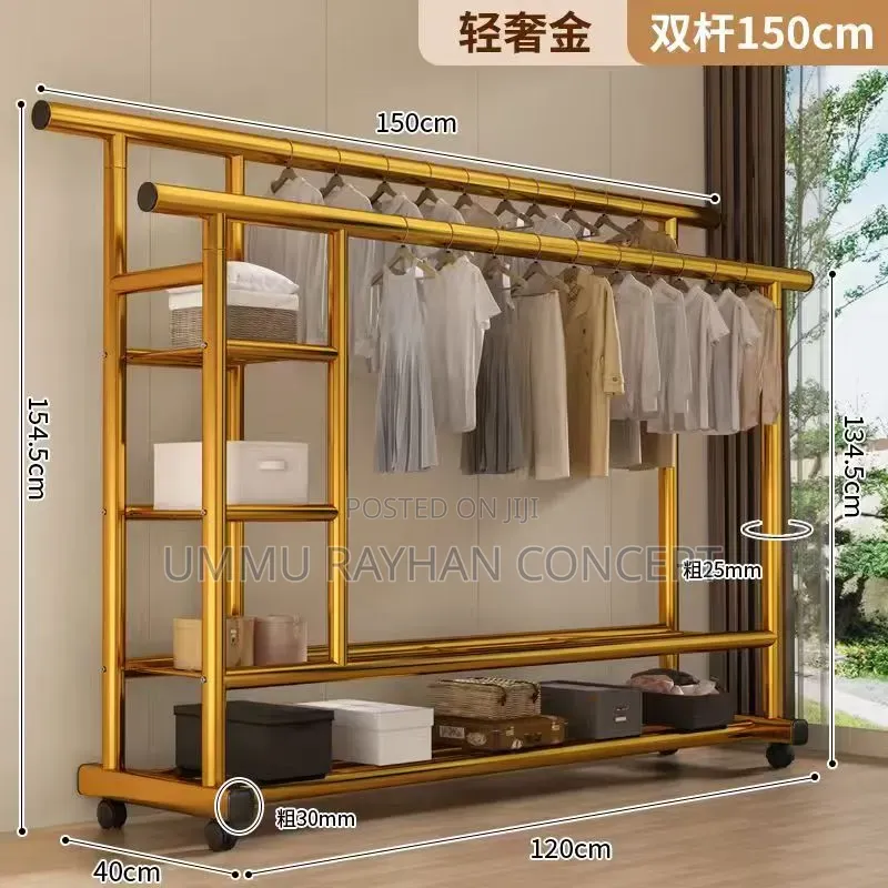 Double-Pole Clothes Rack Household Clothes Rails- Hanger