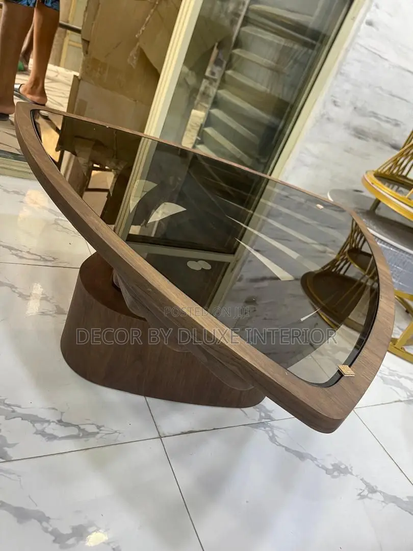 Modern Triangle Glass-Top Coffee Table