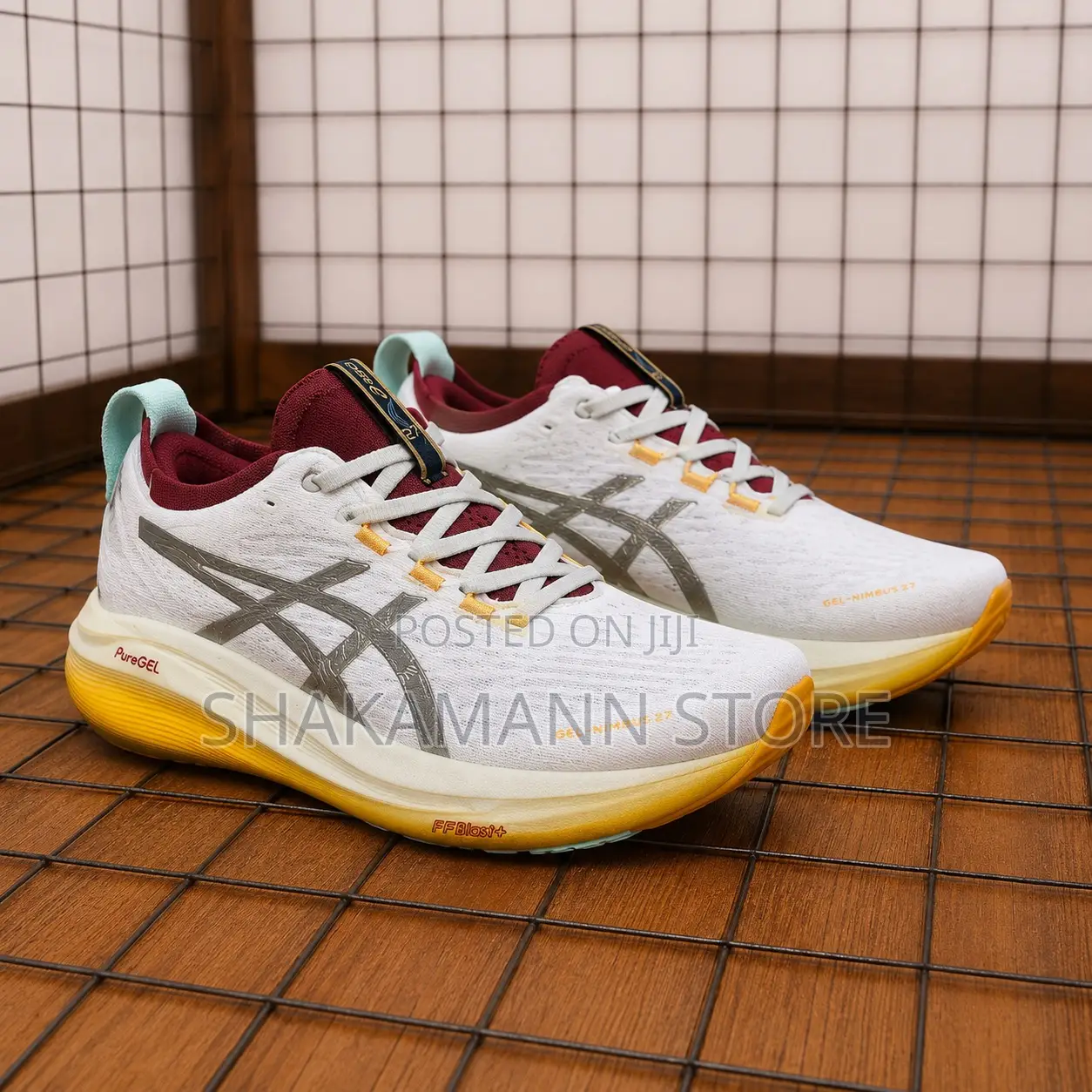 Asics - Gel-Nimbus 27 Running Shoes White Gold