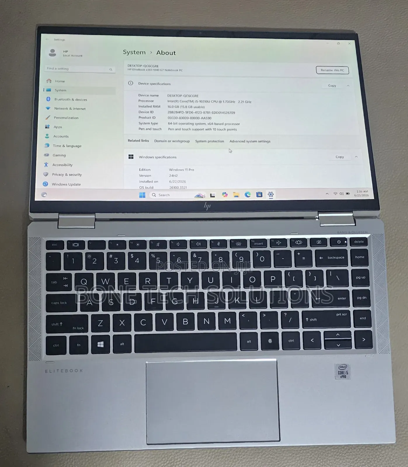 Laptop HP EliteBook x360 1040 G7 16GB Intel Core i5 SSD 256GB