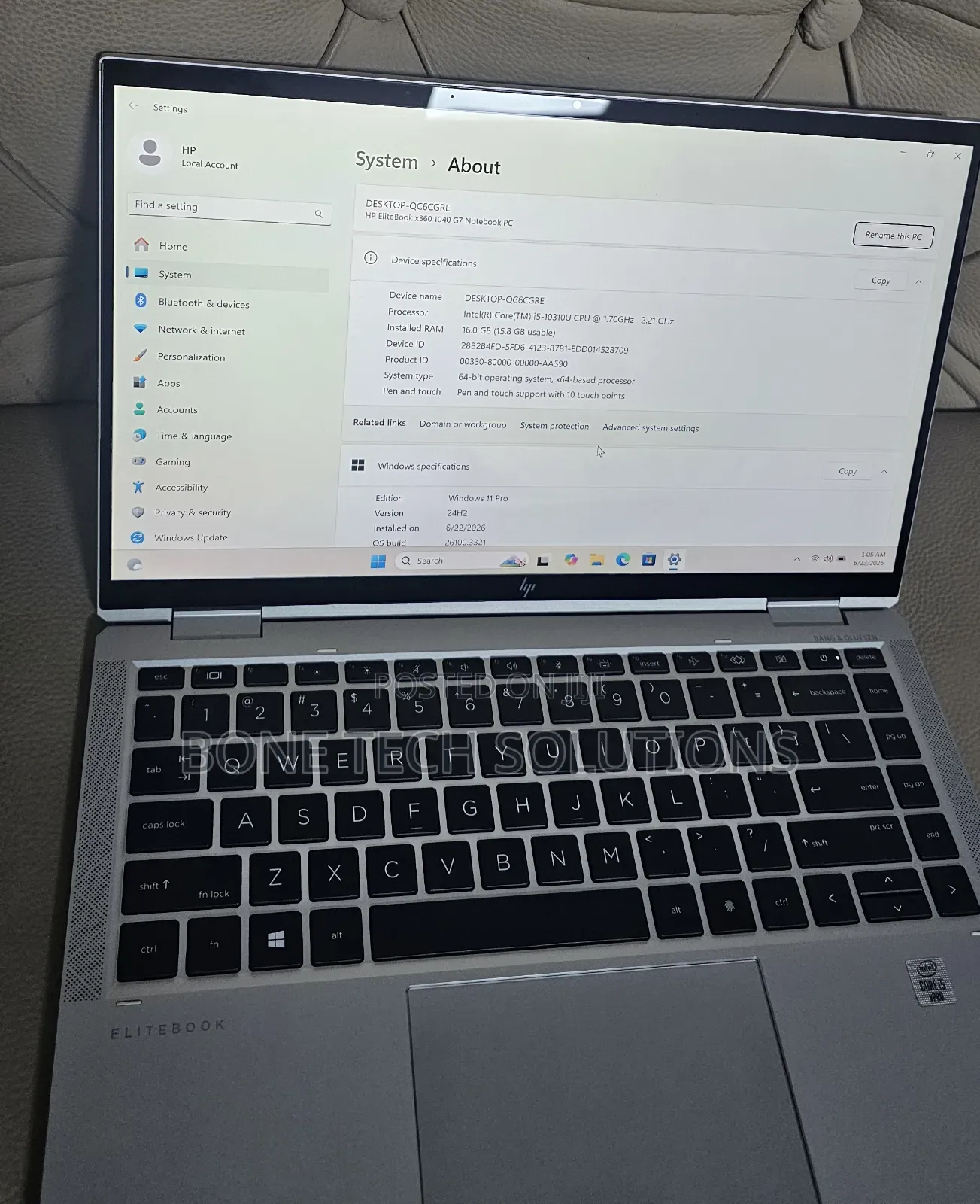 Laptop HP EliteBook x360 1040 G7 16GB Intel Core i5 SSD 256GB