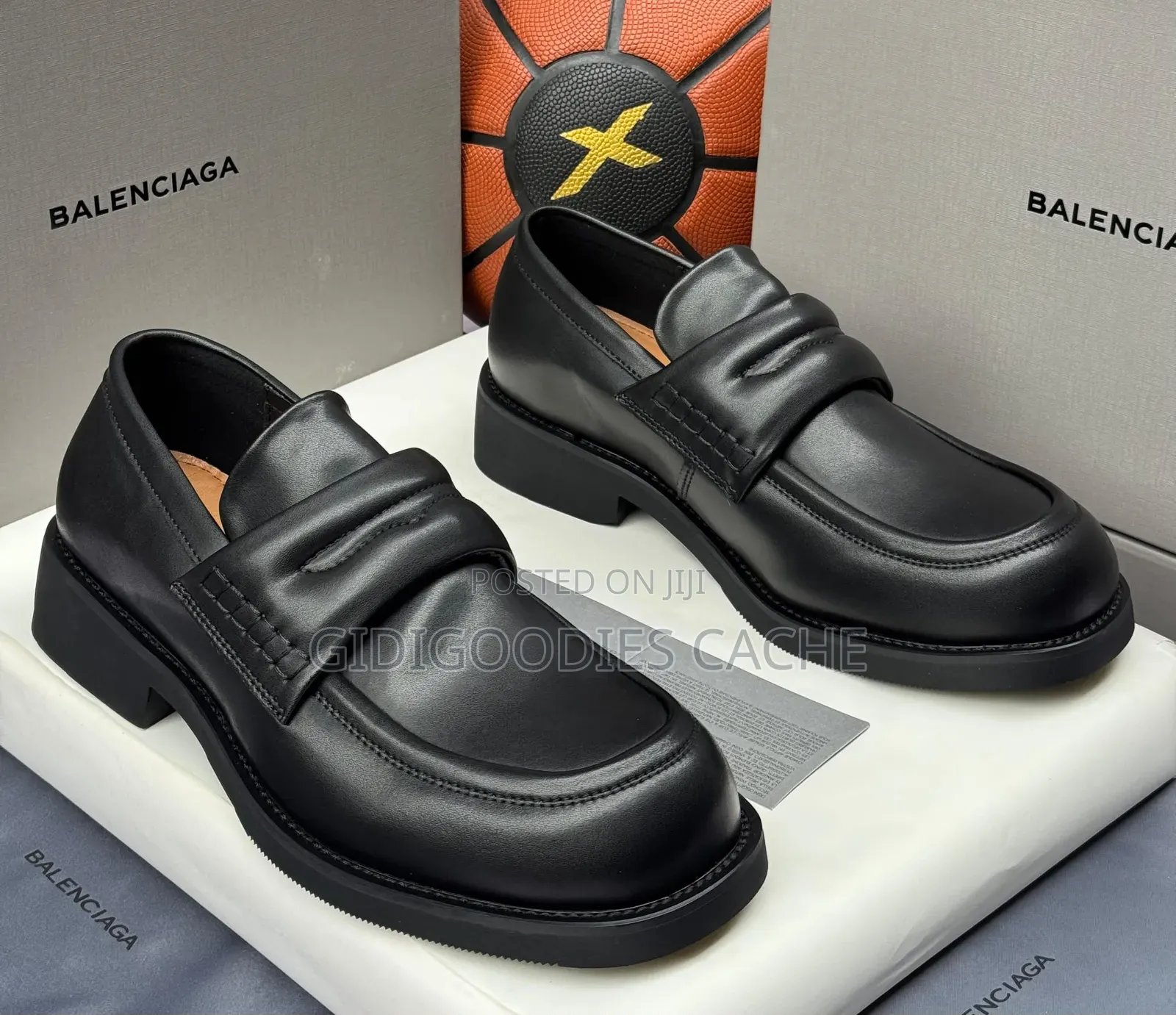Padded Patent Leather/Matte Balenciaga Penny Loafers