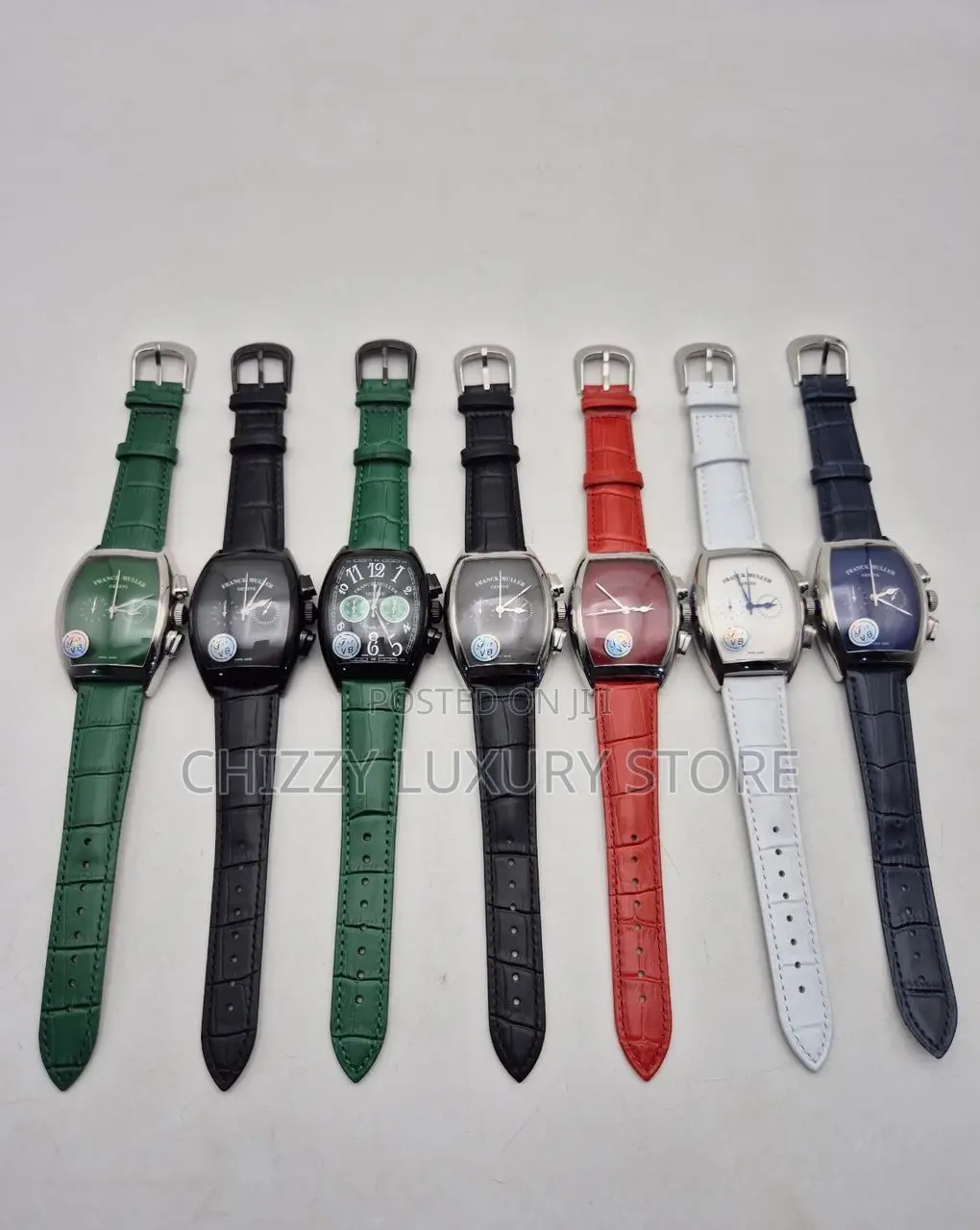 Franck Muller Quality Luxury Men Genuine Leather Wristwatch