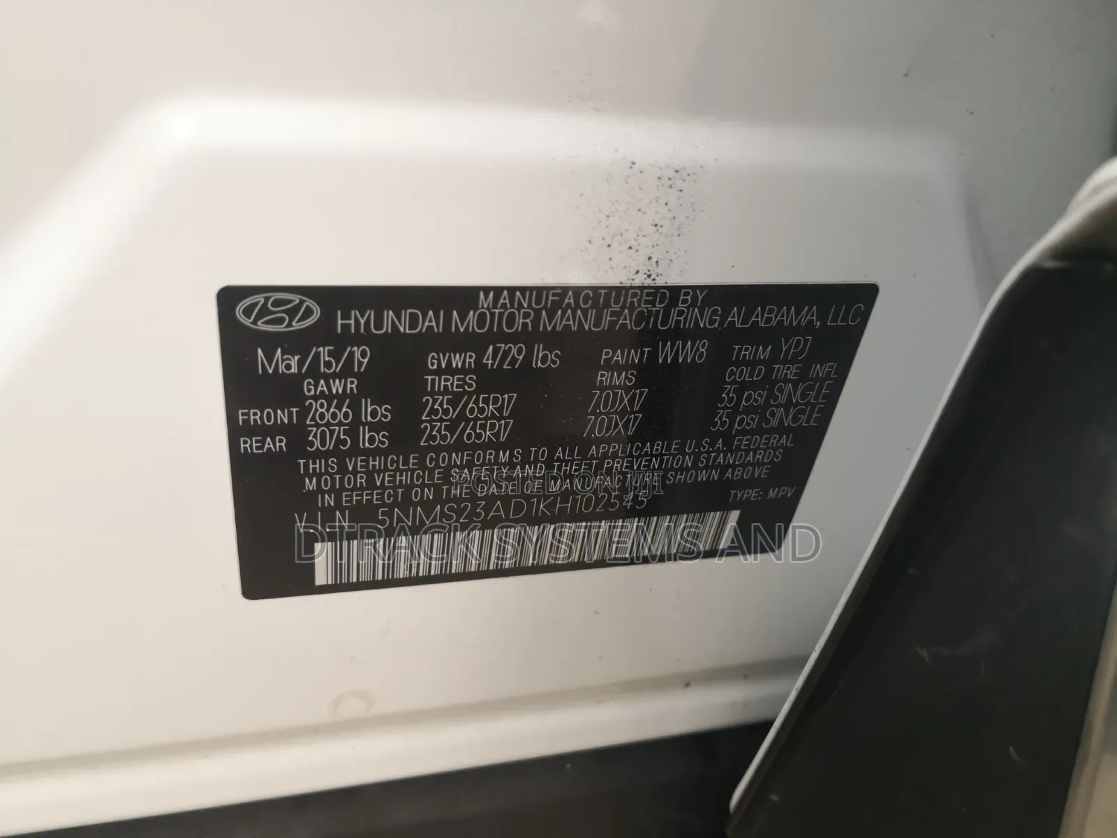 Hyundai Santa Fe 2019 White
