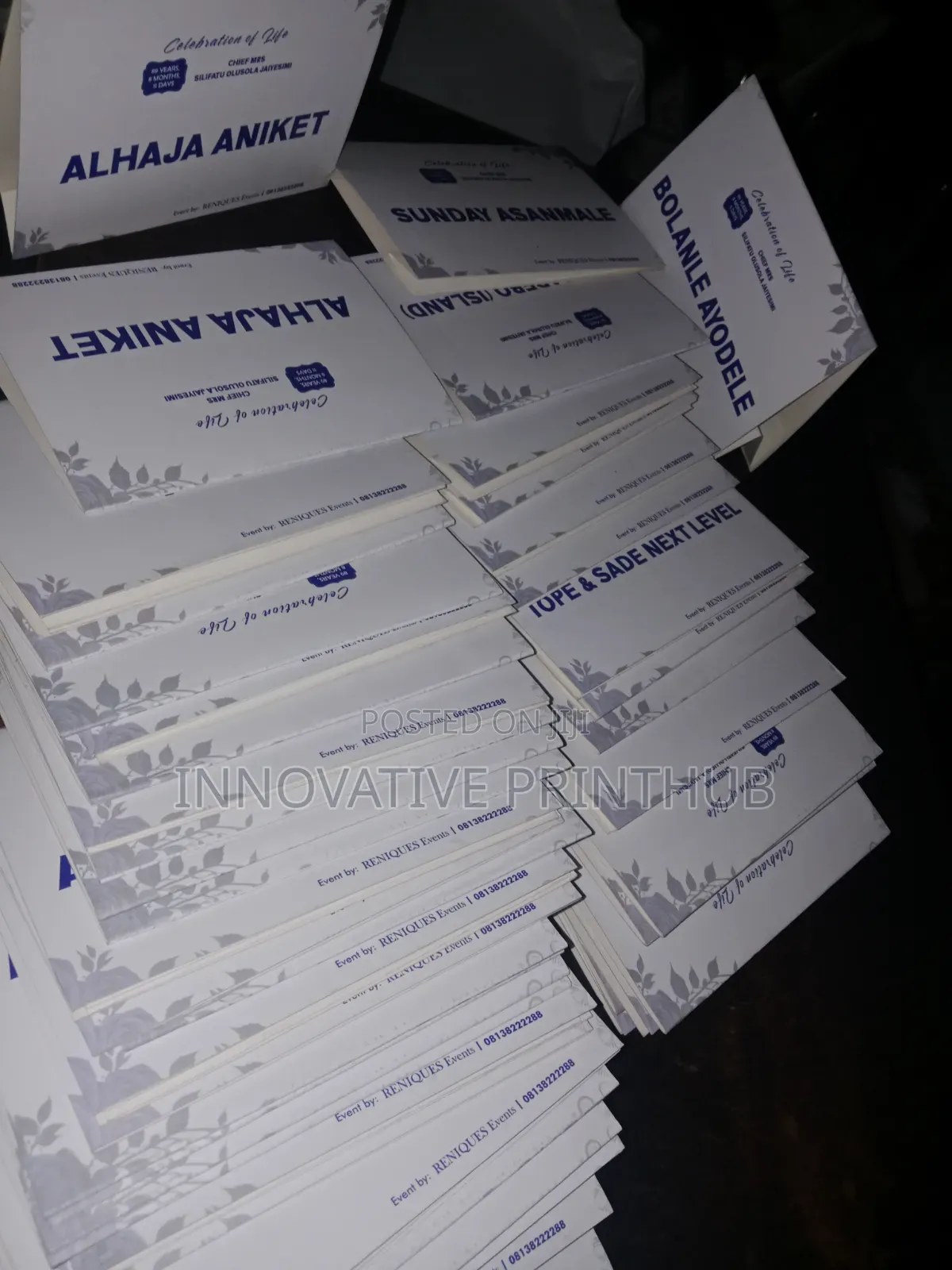 Table Name Stand Printing
