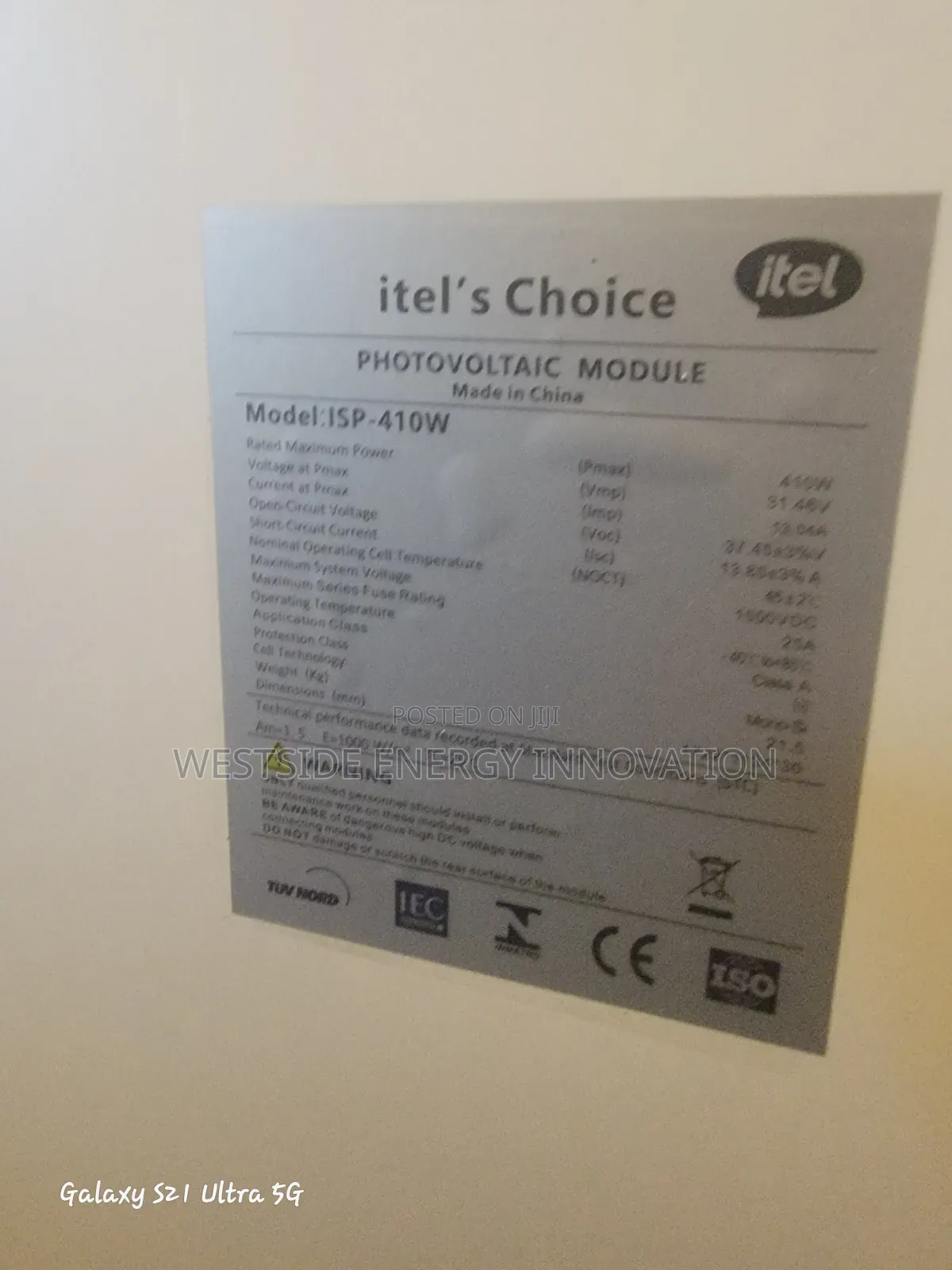 Itel 410w Photovoltaic High Efficiency Panel, Half Cut