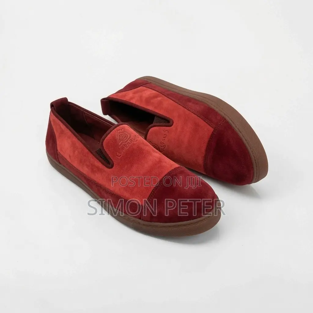 Two-Tone Red Slip on Shoes