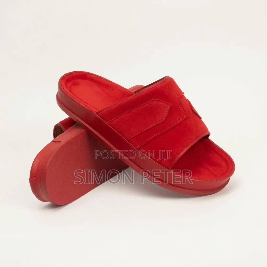 Red Suede Comfort Slippers