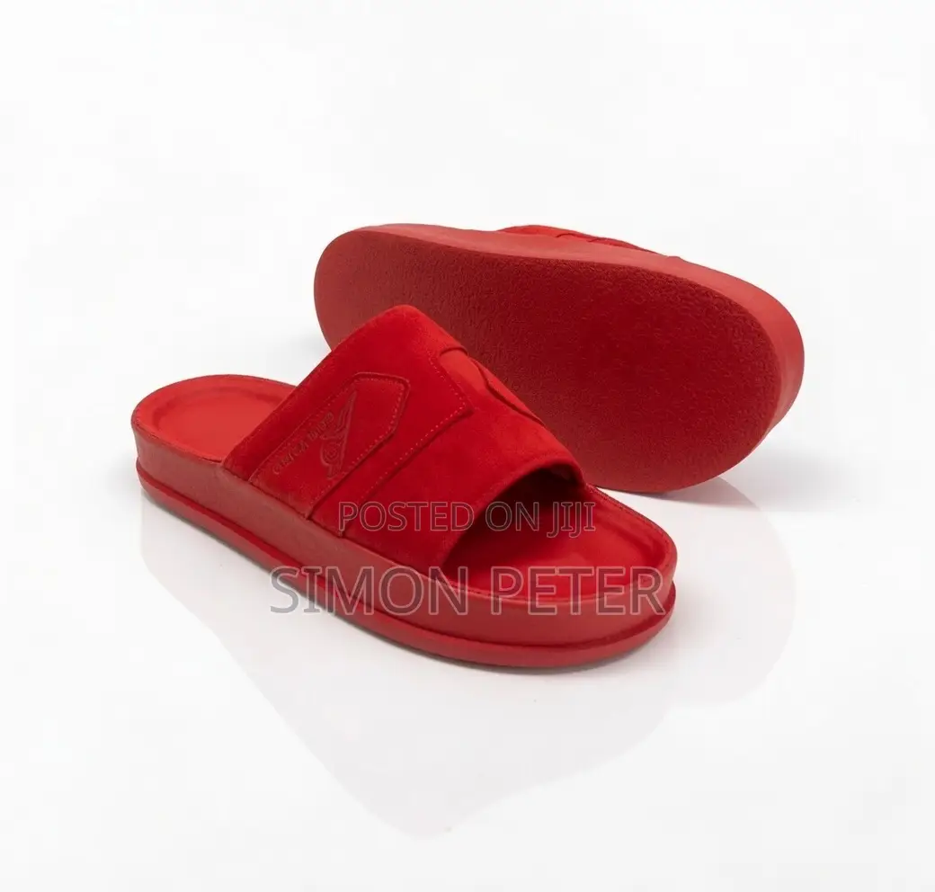 Red Suede Comfort Slippers