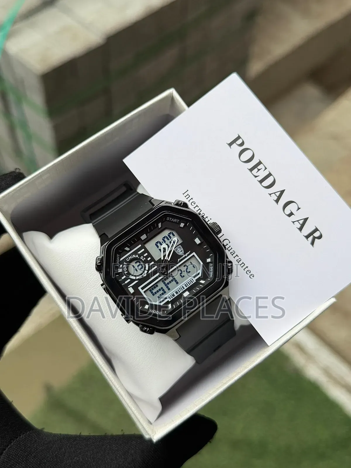 *Poedagar Rubber* _Digital and Analog Time_ Waterproofs With Sapph