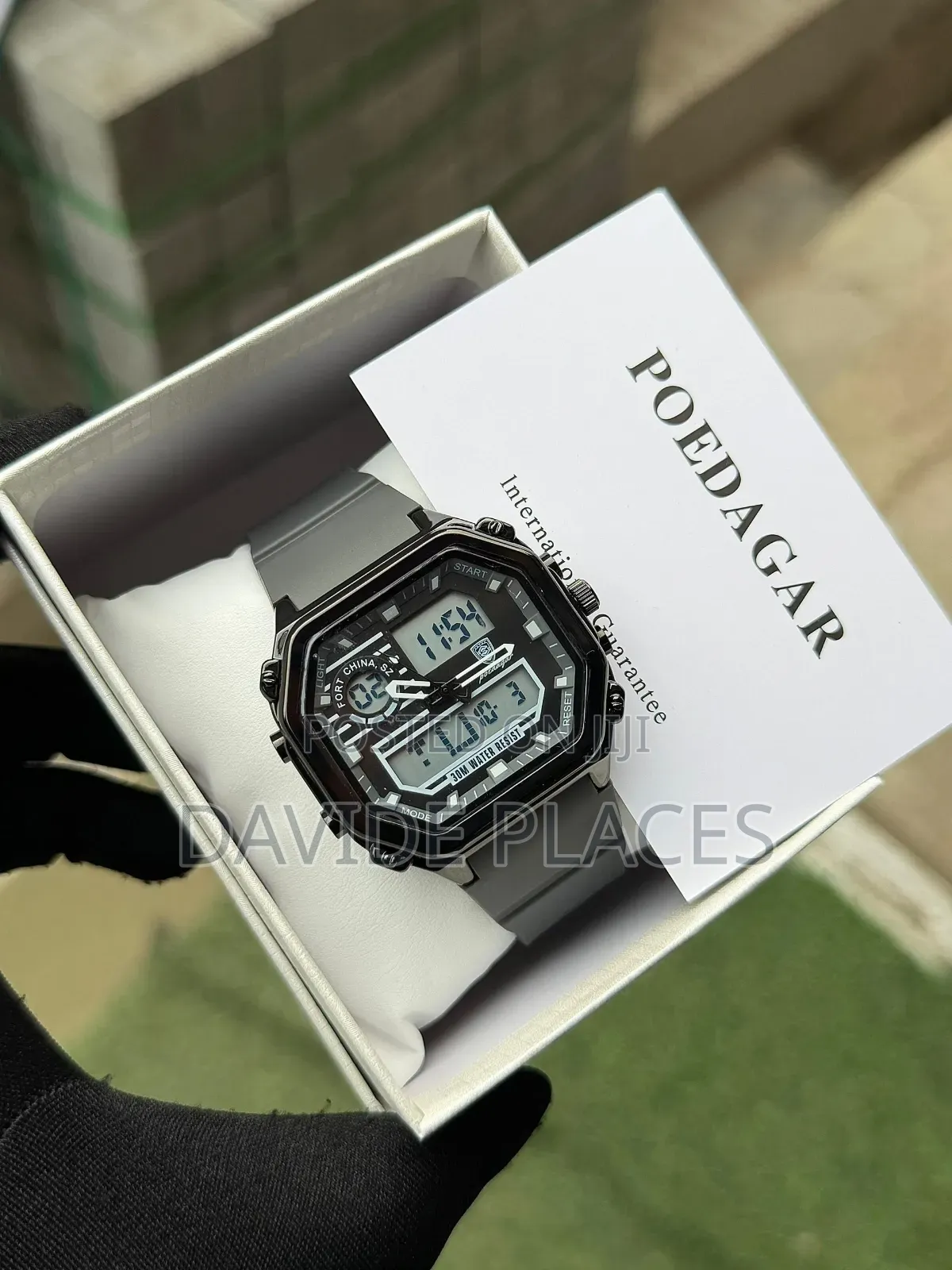*Poedagar Rubber* _Digital and Analog Time_ Waterproofs With Sapph