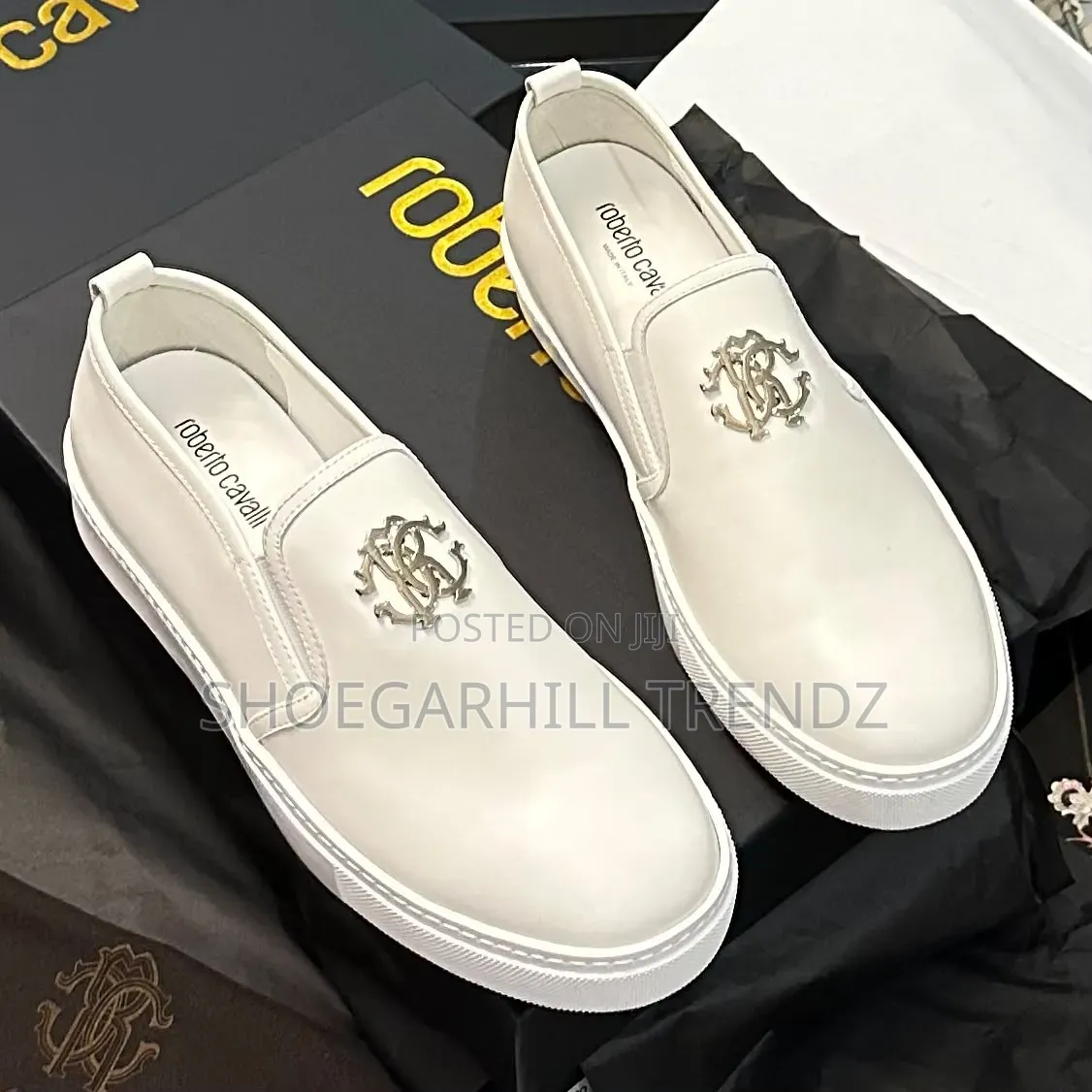 Roberto Cavalli Leather Sneaker Shoes