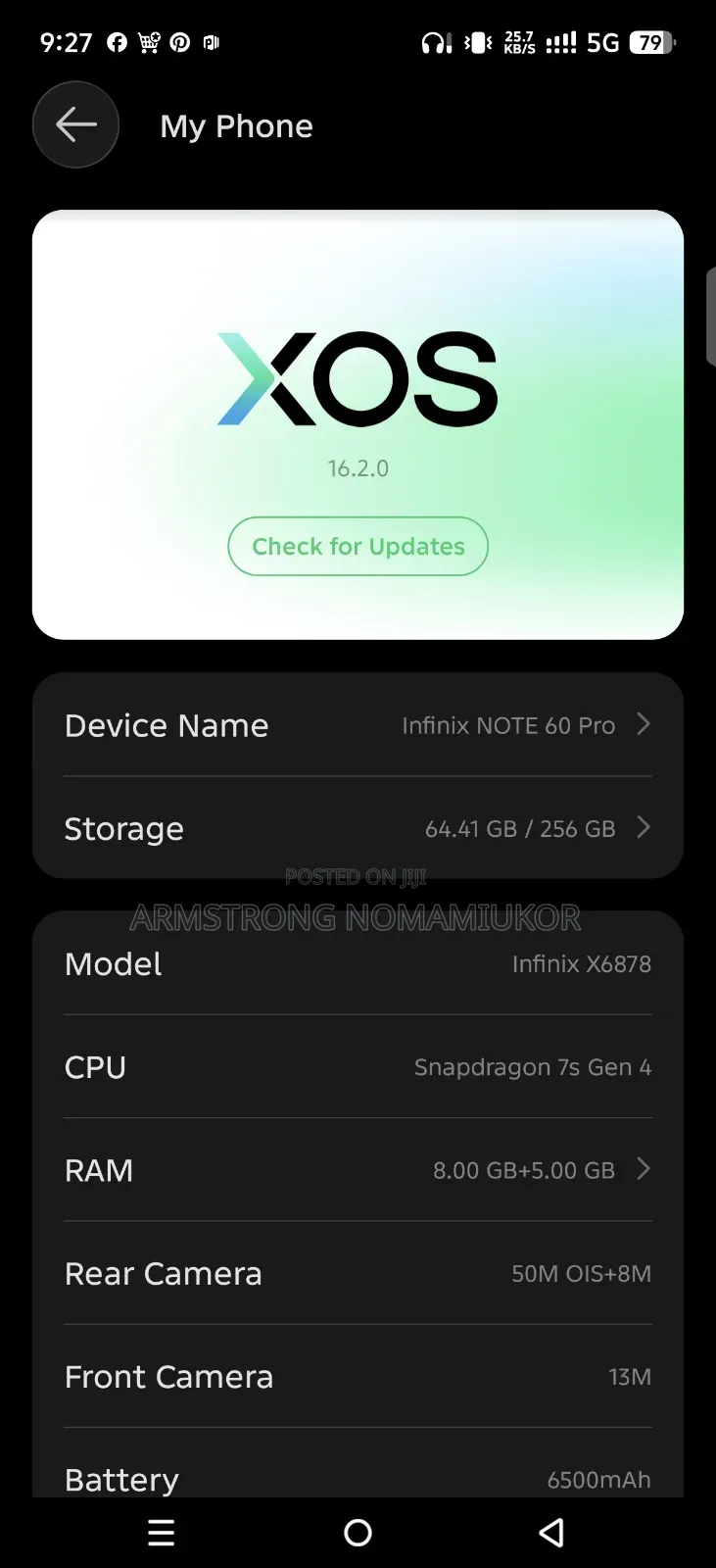 New Infinix Note 60 Pro 256 GB Black