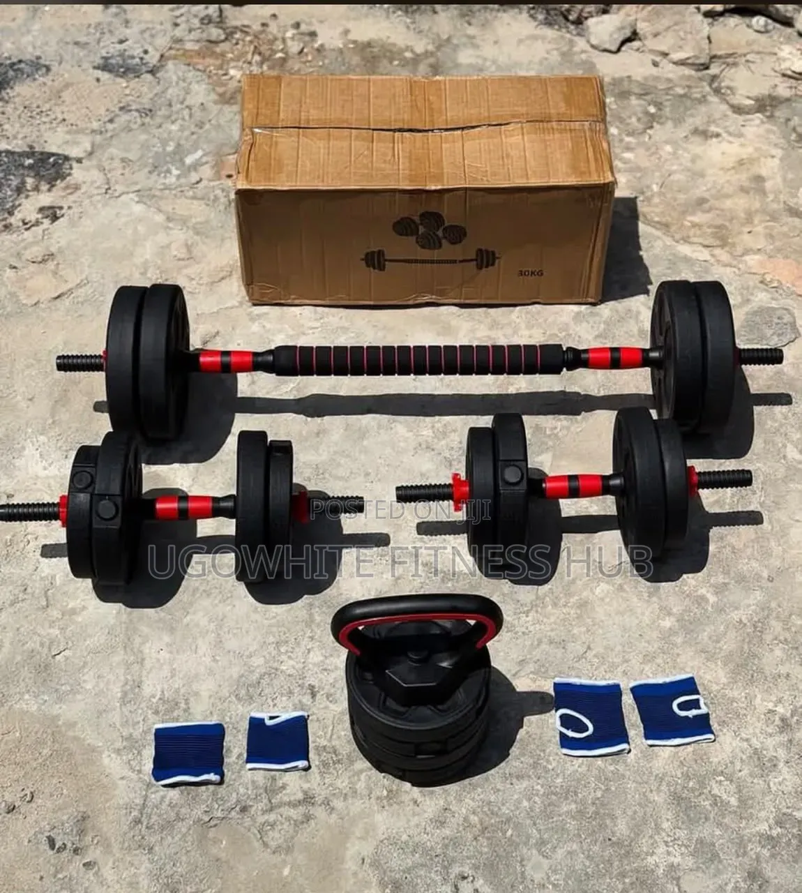 Generic 30kg Adjustable Dumbbell and Barbell Set
