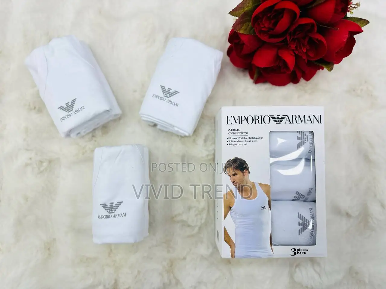 3in1 Emperior Armani White Singlet