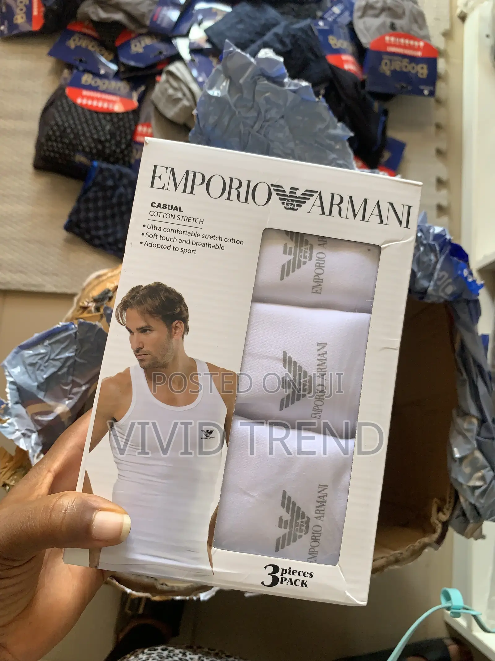 3in1 Emperior Armani White Singlet