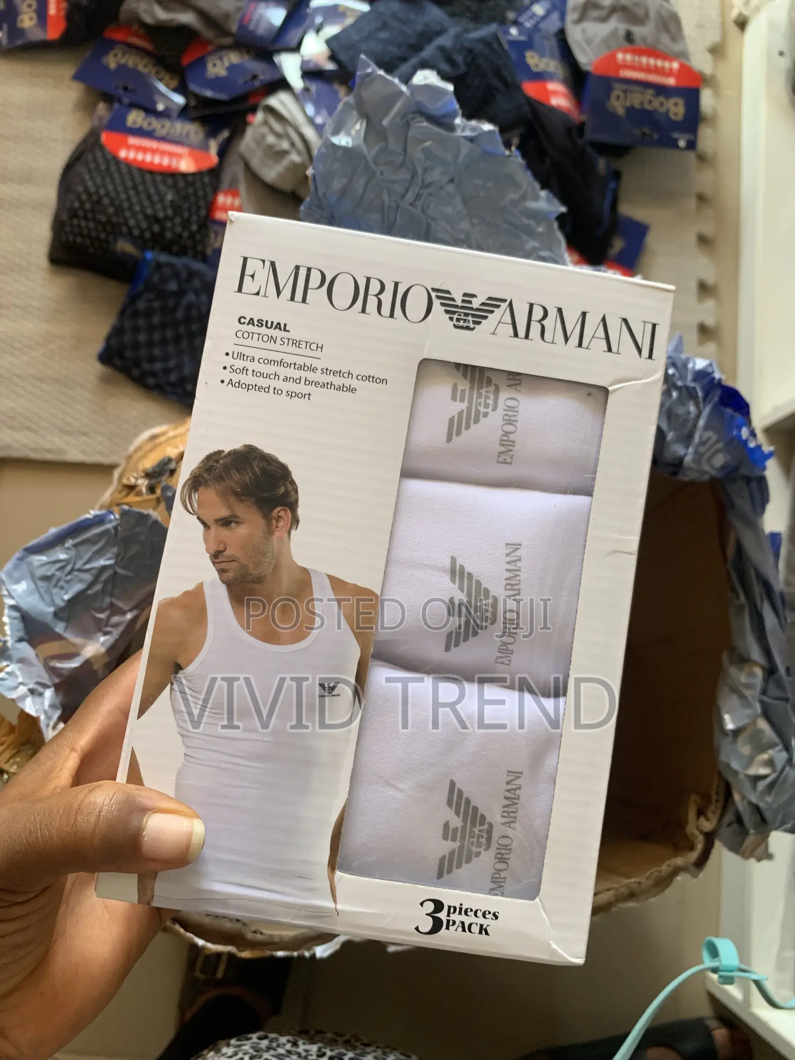 3in1 Emperior Armani White Singlet
