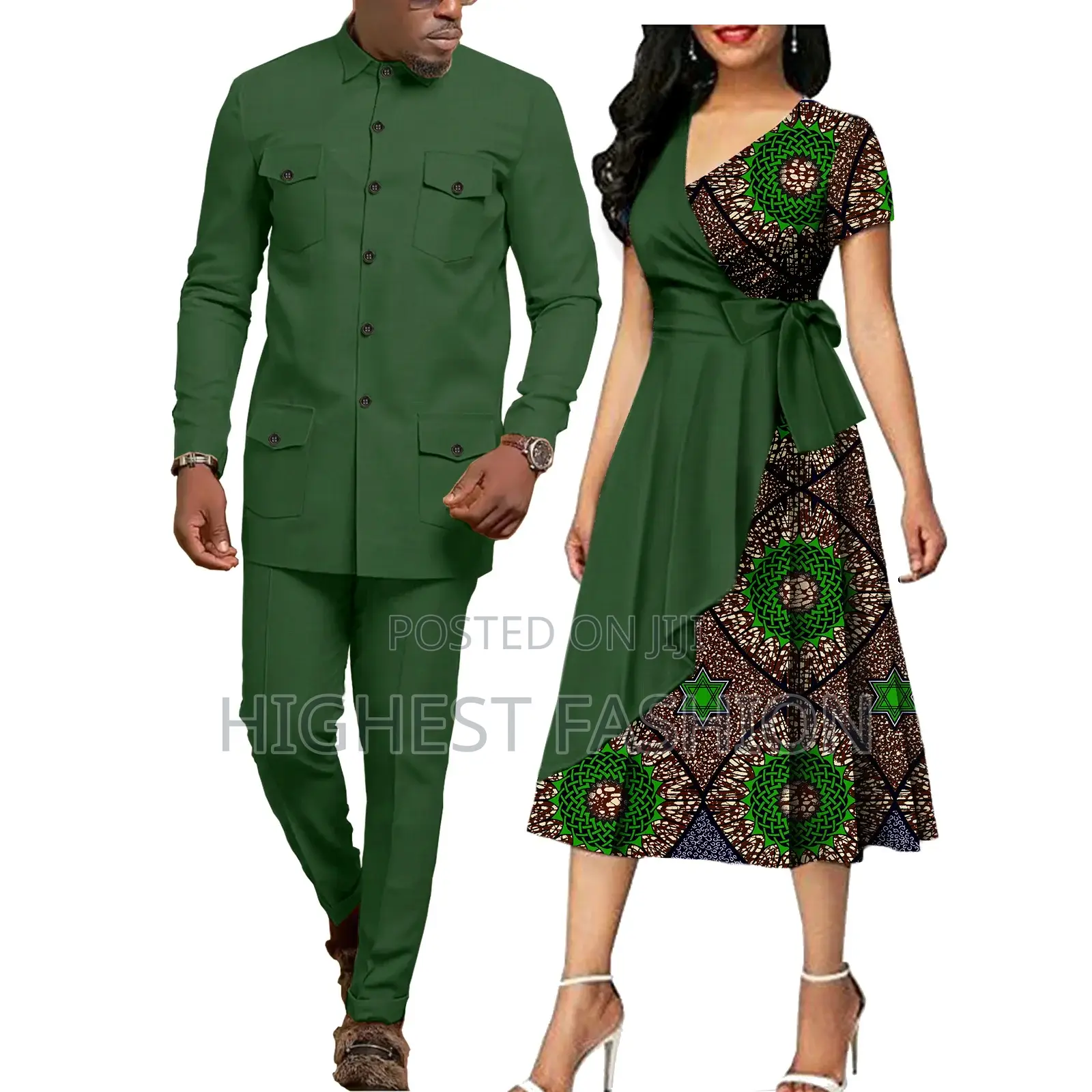 Ankara and Material Matching Outfit for Couples