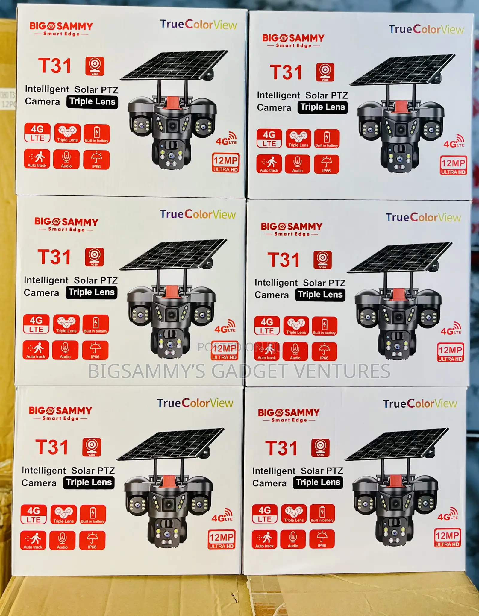 V380 Pro Triple Lens Solar PTZ 12mp Camera