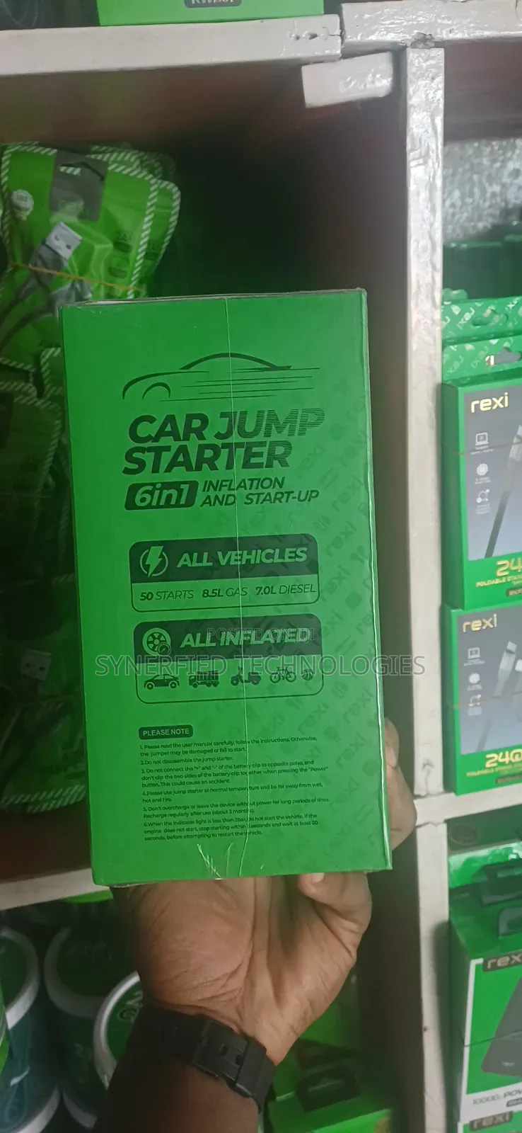Rexi Rea02-L 6-in-1 Car Jump Starter Tyre Inflator