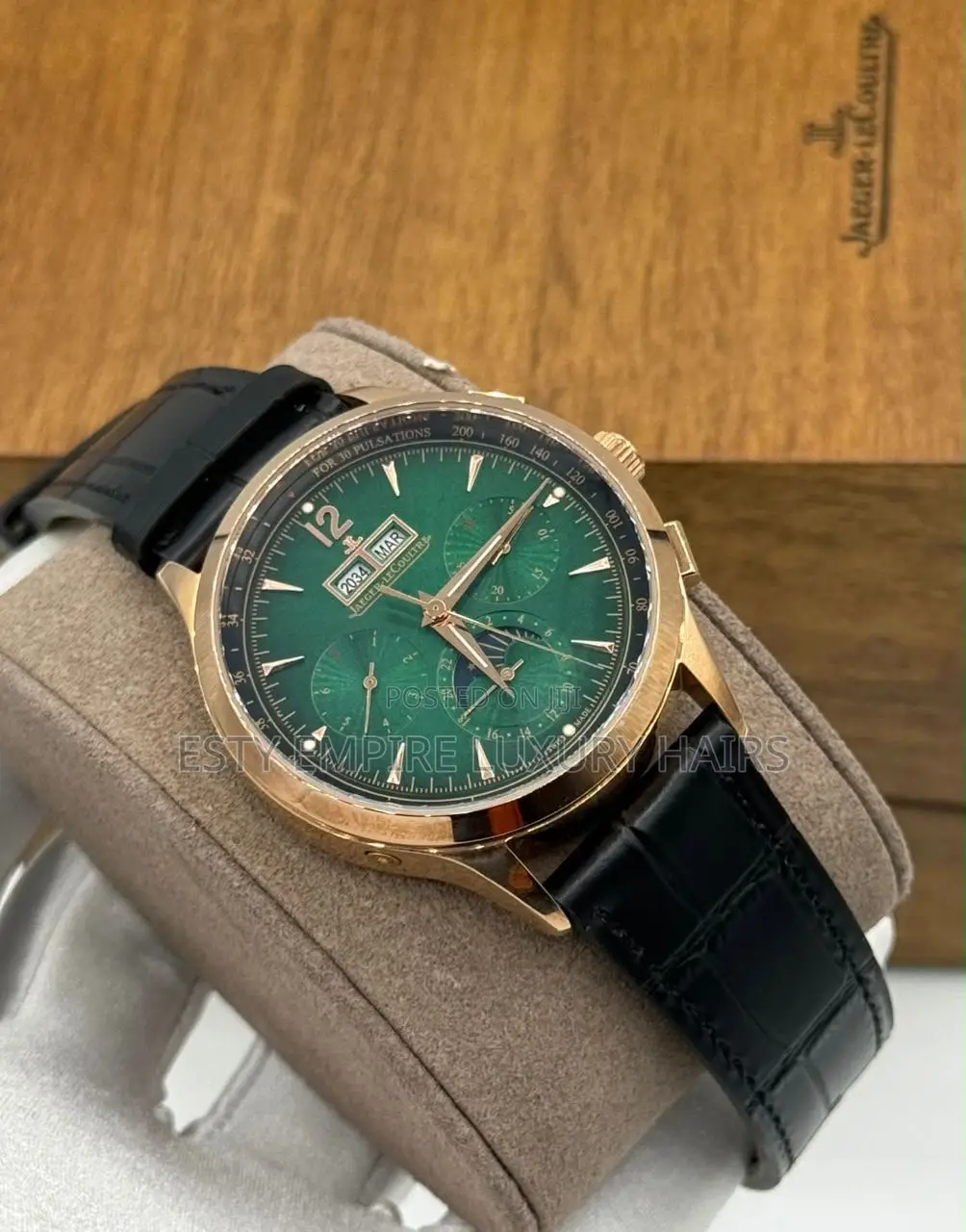 Jaeger-Lecoultre Quality Luxury Men Genuine Leather Wristwatch