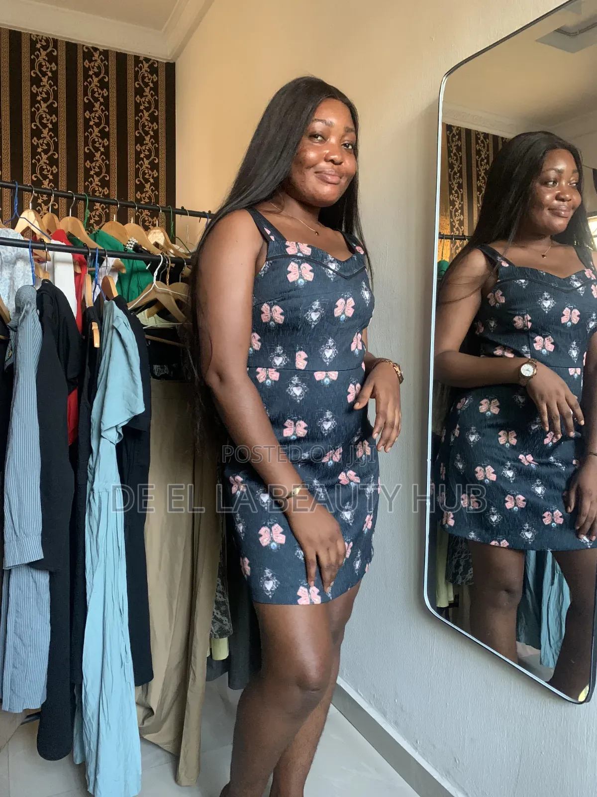 Elegant Navy Floral Mini Dress