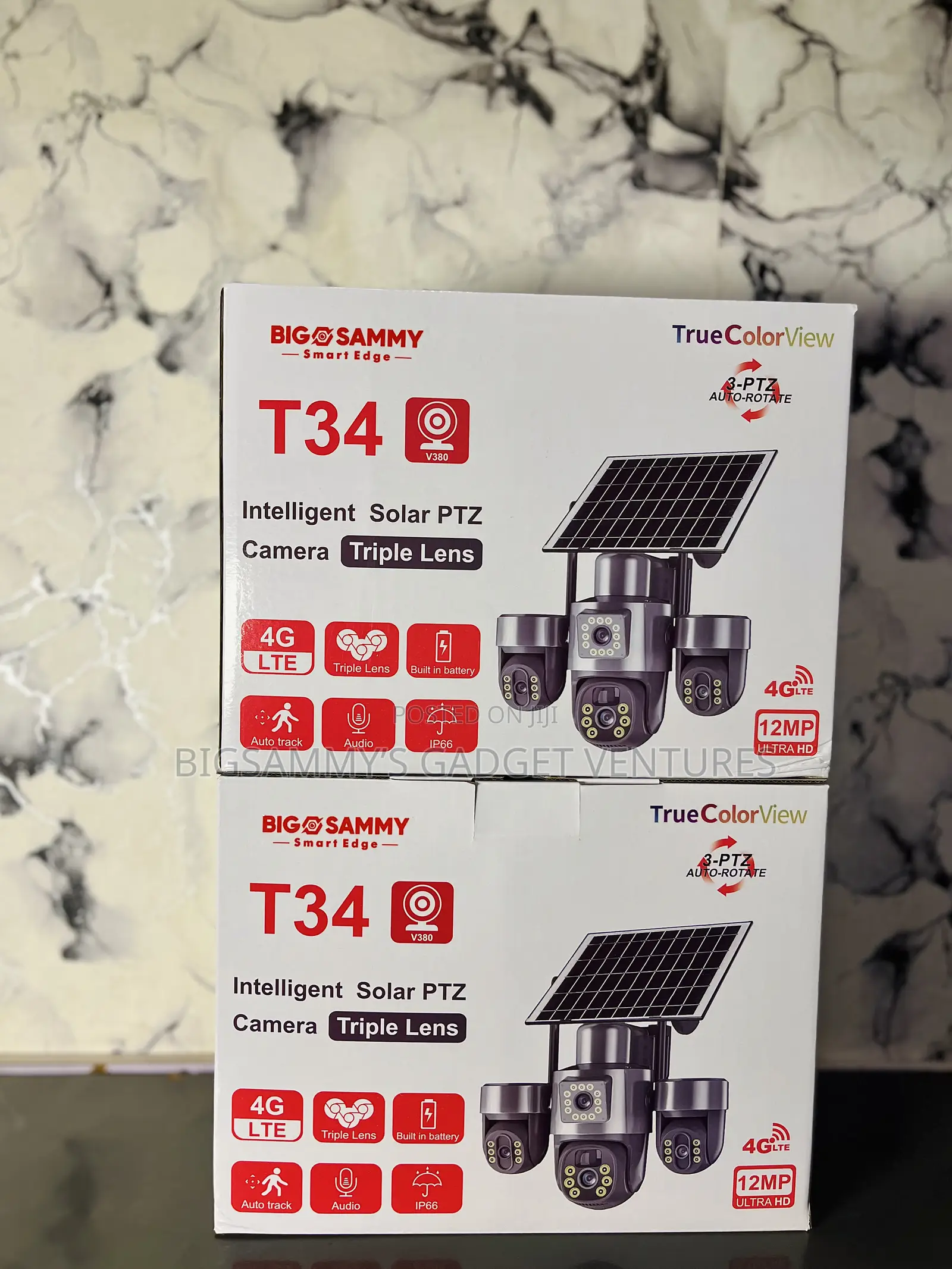 12mp V380 Pro Triple Lens Solar With 3ptz 4g Security Camera